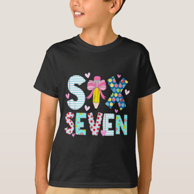 Camiseta Six Seven Meme 67 Teacher Women Students Kids 6-7  (Frente)