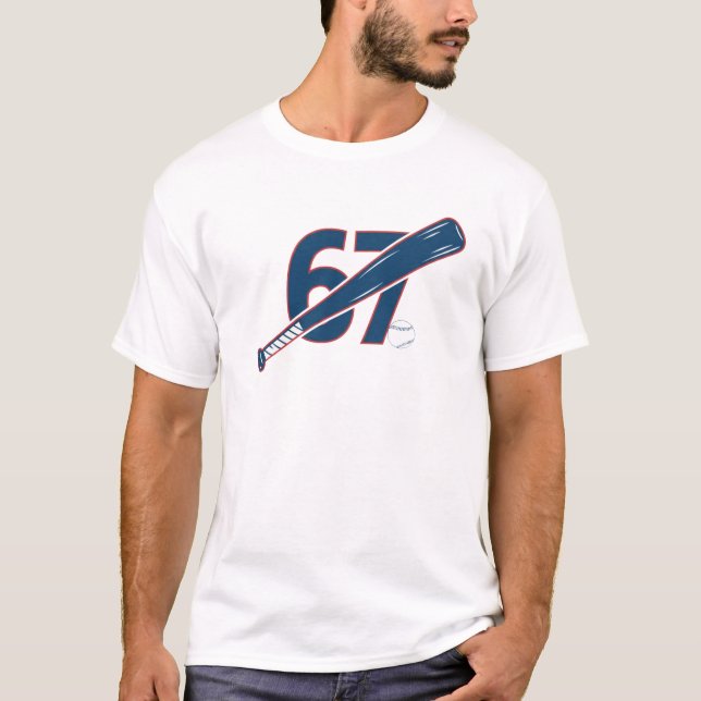 Camiseta Six Seven Meme, Baseball Player, Baseball Fan (Frente)
