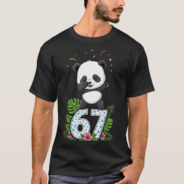 Camiseta Six Seven Meme Dabbing Baby Panda 67 Funny Gen Z A (Frente)