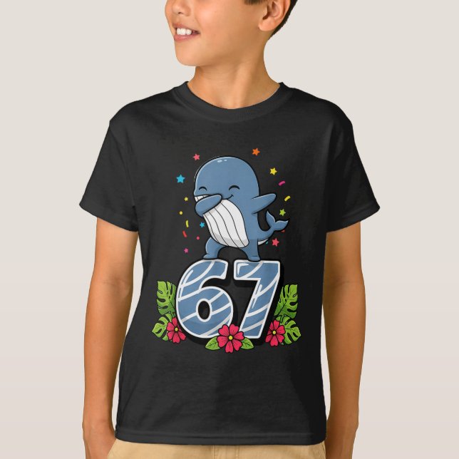 Camiseta Six Seven Meme Dabbing Baby Whale 67 Funny Gen Z A (Frente)