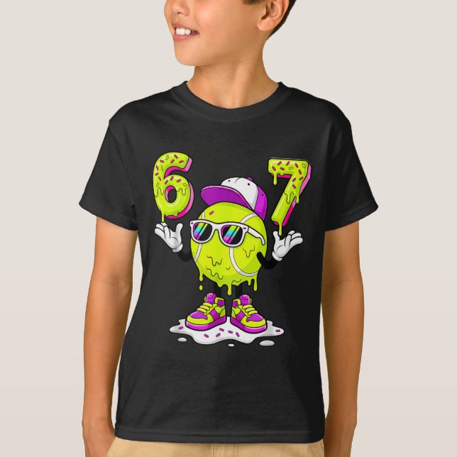 Camiseta Six Seven Meme Tennis Ice Cream Drip 67 For Kids B (Frente)