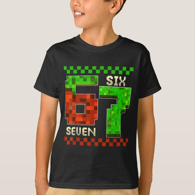 Camiseta Six Seven Meme Video Gamer Boys Kids 67 Birthday 6 (Frente)