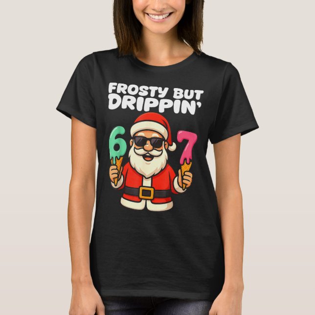 Camiseta Six Seven Santa Santa Sungles Ice Cream Christmas  (Frente)