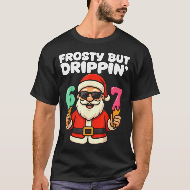 Camiseta Six Seven Santa Santa Sungles Ice Cream Christmas  (Frente)