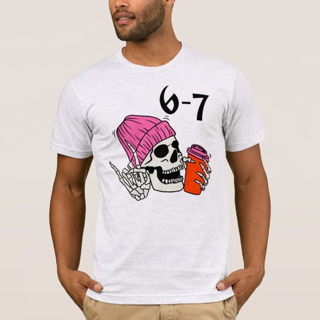 Camiseta Six Seven Skull Coffee Tee 6 7 para Motoc (Frente)