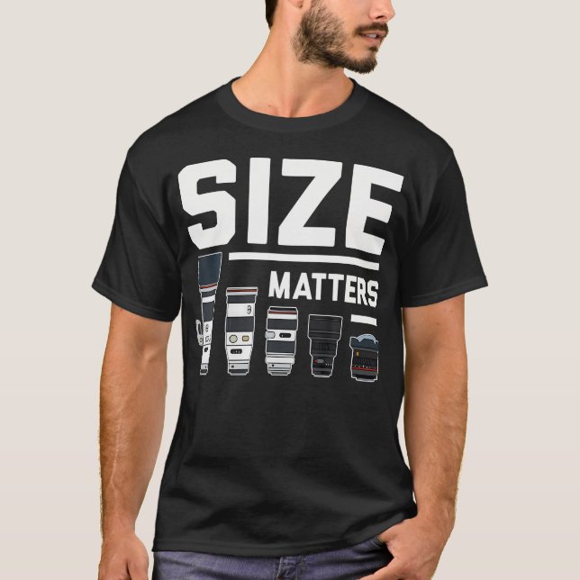 Camiseta Size Matters Funny Photography Dslr Snapshot Camer (Frente)