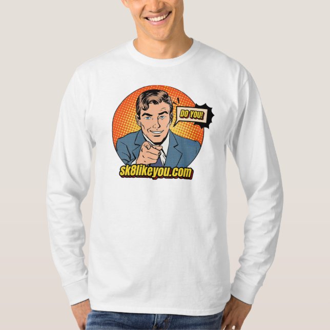 Camiseta Sk8LikeYou Estimula T-Shirt Longa Com Capa (Frente)