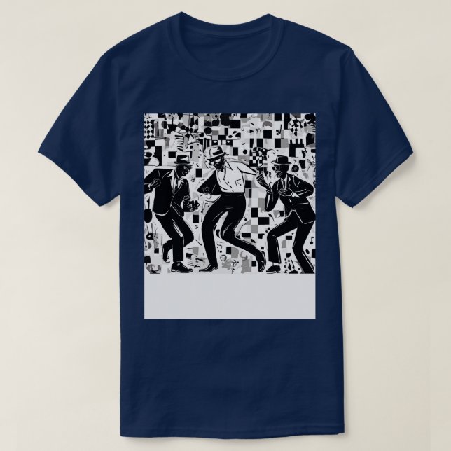 Camiseta ska dançando dois tons (Frente do Design)