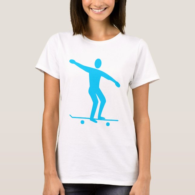 Camiseta Skate - Azul-Céu (Frente)
