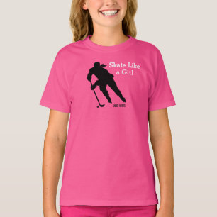 Camiseta Skate como um rosa-de-hóquei