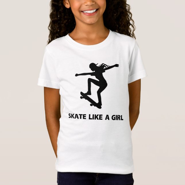 Camiseta Skate como uma menina (skateboarding) (Frente)