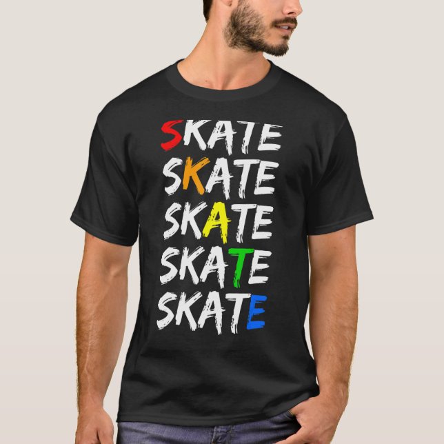 Camiseta Skate de cilindro (Rollerskate) Pilhas - Skater De (Frente)