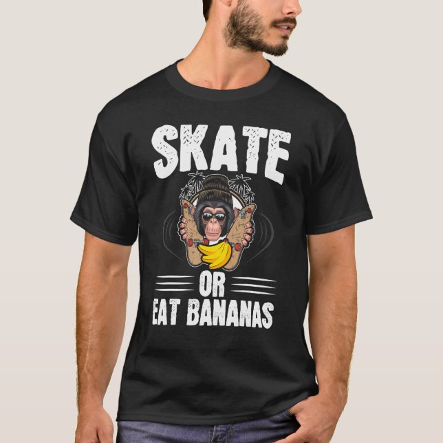 Camiseta Skate De Macacos-Chimpanzés-Chimpanzés-skate (Frente)