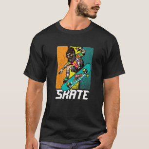 Camiseta Skate de Placa-Hipster do Skateboard com Retorna