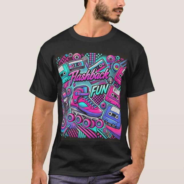 Camiseta Skate do cilindro de diversão com Flashback retroa (Frente)