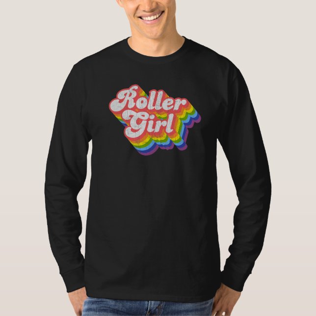 Camiseta skate do cilindro do arco-íris retrô Disco 70 (Frente)