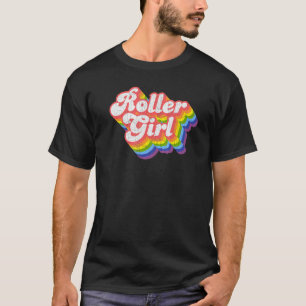 Camiseta skate do cilindro do arco-íris retrô Disco 70