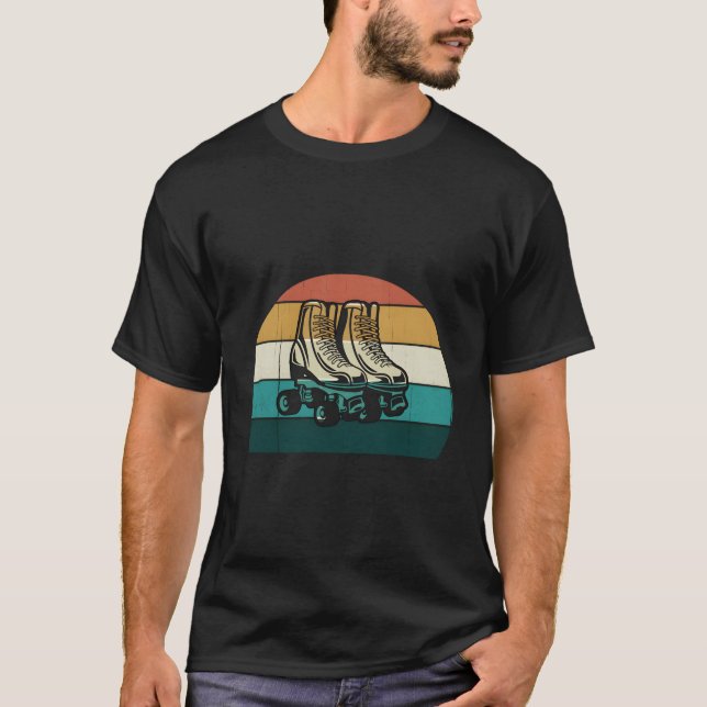 Camiseta Skate do cilindro retro - Rollerskates de vídeo Le (Frente)