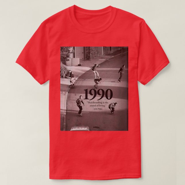 Camiseta skate é o som de vida do Gráfico de 1990 (Frente do Design)