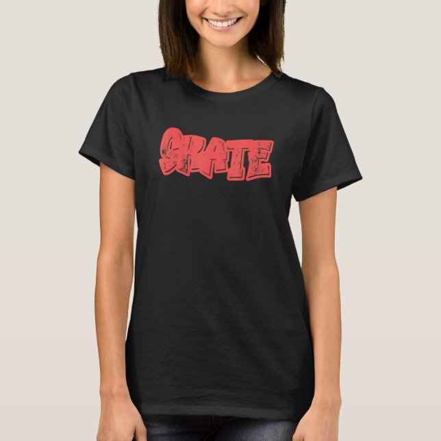 Camiseta Skate Gráfico de Grafite Legal Menina Retro Skateb (Frente)