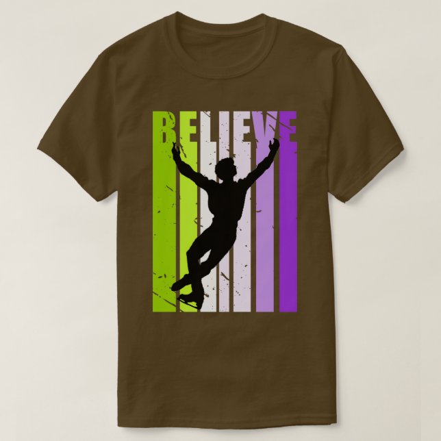 Camiseta Skate Motivational Ice Skater Figura (Frente do Design)