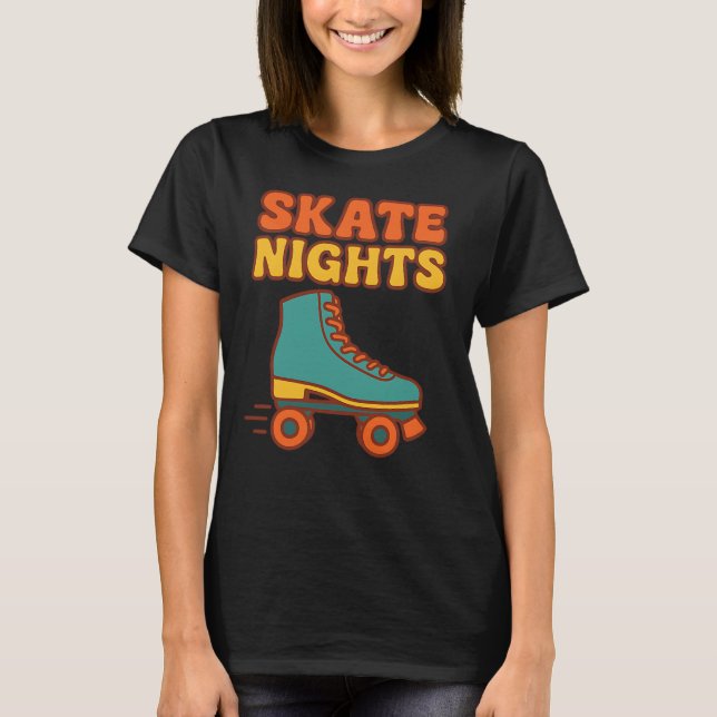 Camiseta SKATE NIGHTS - patinagem em rolos (Frente)