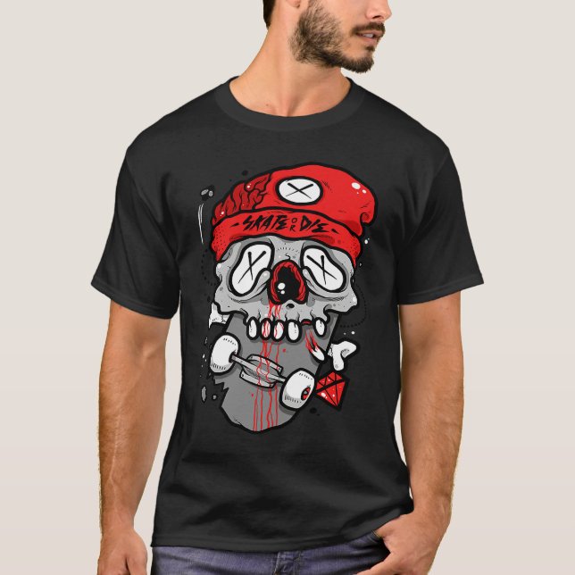 Camiseta Skate or Die  Skater Board American Cool Graphic (Frente)