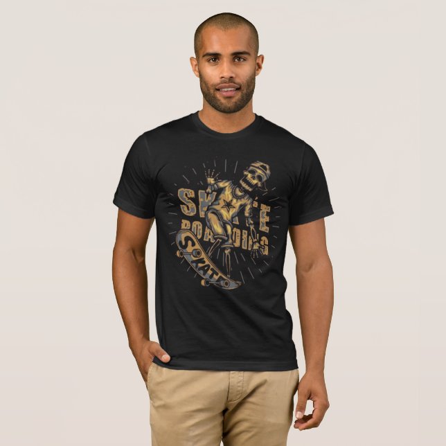 Camiseta Skate ou Decaimento - Vintage Skeleton Teto (Frente Completa)