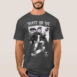Camiseta Skate ou Morra Urso Streetwear Gráfico Punk