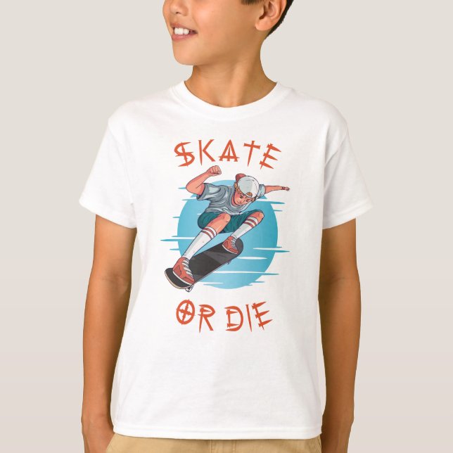 Camiseta Skate ou morrer Skateboarder Boy (Frente)
