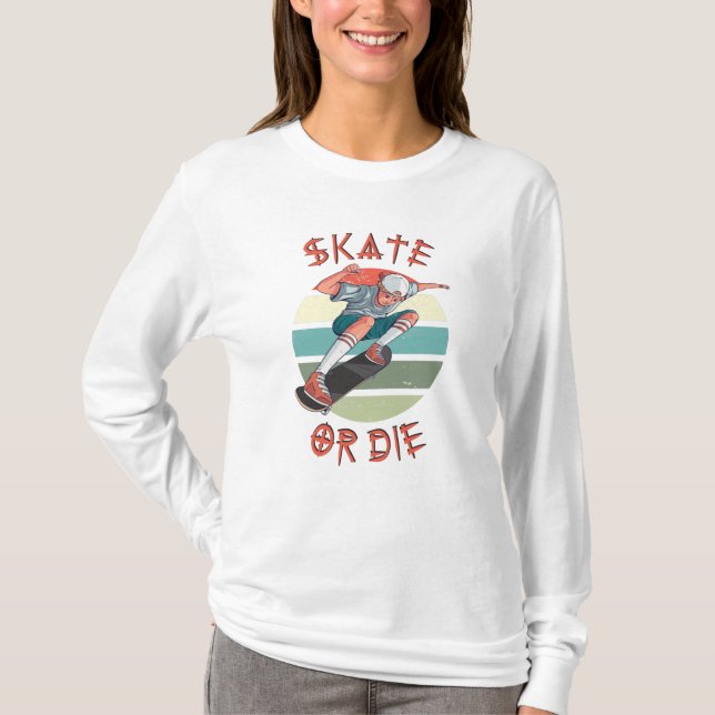 Camiseta Skate ou morrer Skateboarder Boy (Frente)