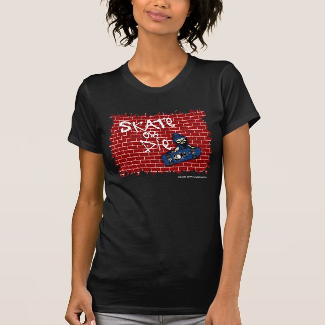 Camiseta Skate ou Morte Ladies Twofer Sheer (Feita) (Frente)