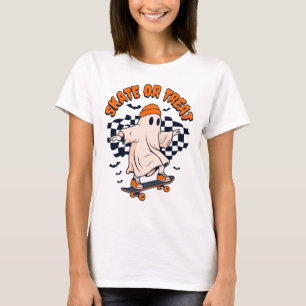 Camiseta Skate ou Tratar o Dia das Bruxas do Fantasma