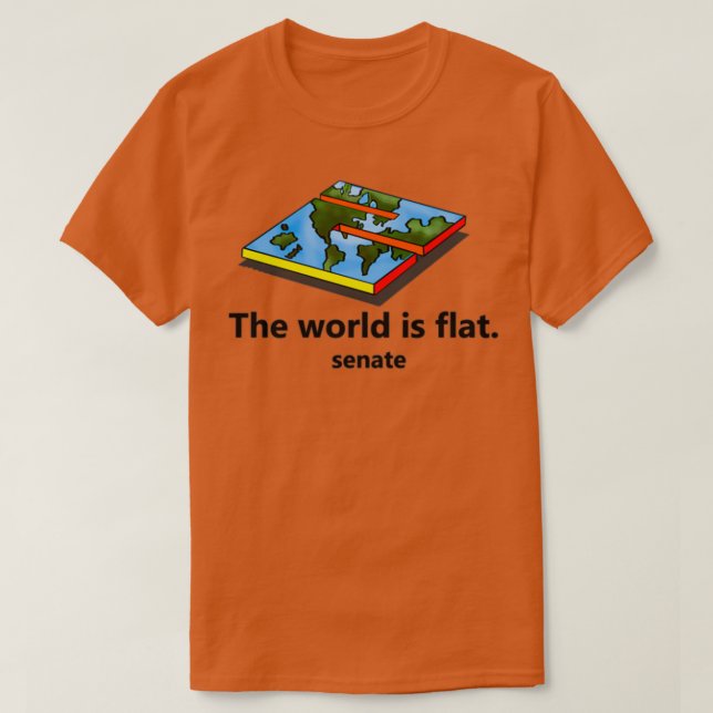 Camiseta skate senado o mundo é plano (Frente do Design)