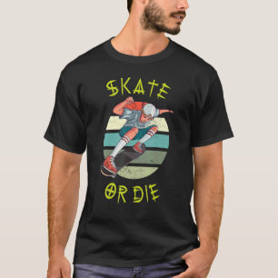 Camiseta skate skate ou Morra de Skateboard do adolescente