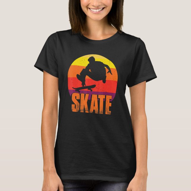 Camiseta Skate Skateboarding Retro Sport  Skateboarder Vint (Frente)