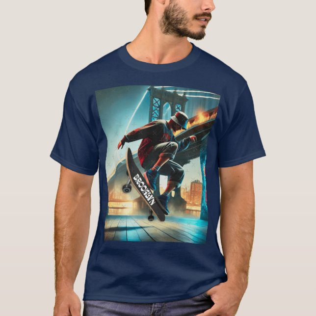 Camiseta Skate Tricks Under the Brooklyn Bridge NYC Street  (Frente)
