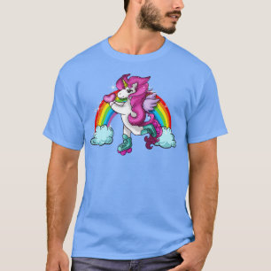 Camiseta Skate Unicorn de Pista Retro-Cute Rastreando Girly