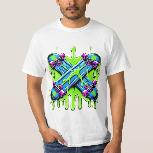 Camiseta skate verde (Frente)