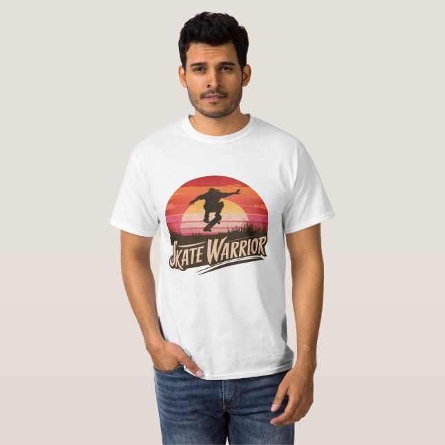 Camiseta Skate warrior - rétro sunset vintage (Frente Completa)
