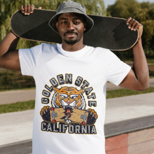 Camiseta Skateboard California do Estado do ouro