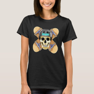 Camiseta Skateboard Caveira e Ossos Cruzados Skate Crianças