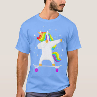 Camiseta Skateboard Colorful Unicorn no Skateboard Gift