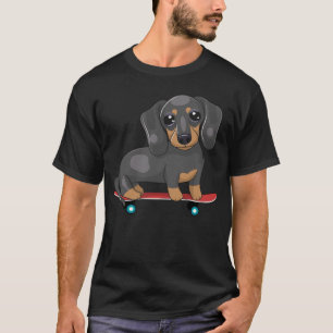 Camiseta Skateboard Dachshund Skateboard Wiener Dog Skate