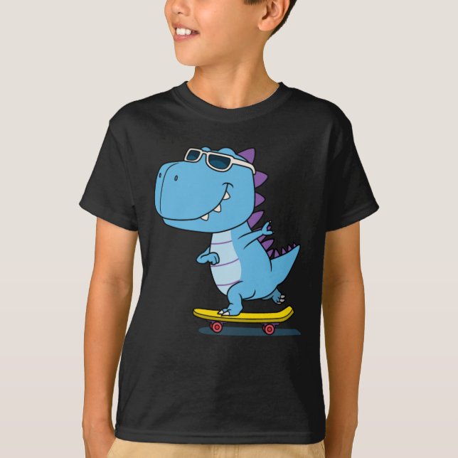 Camiseta skateboard de dinossauro (Frente)