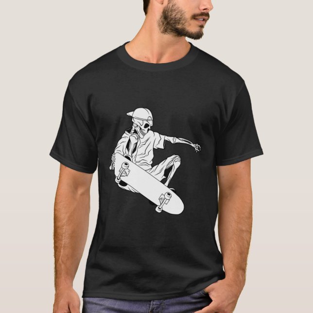 Camiseta Skateboard de Halloween para presente de skate par (Frente)