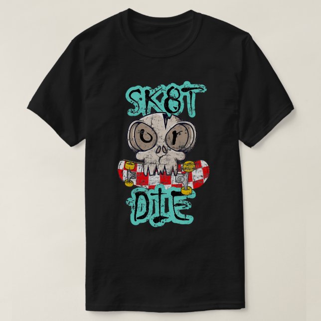 Camiseta Skateboard do skate ou Morte (Frente do Design)