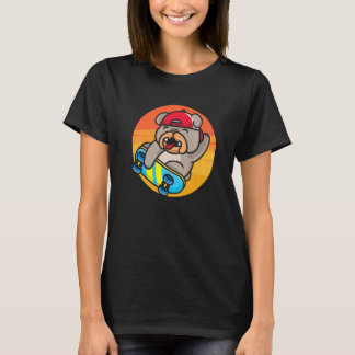 Camiseta Skateboard Doggie Skater Dog Owner Skateboarding