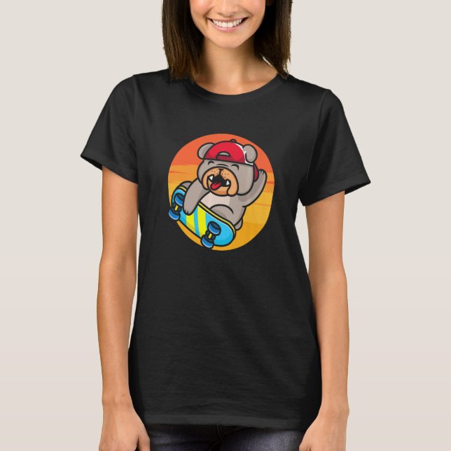 Camiseta Skateboard Doggie Skater Dog Owner  Skateboarding  (Frente)
