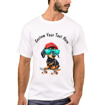 Skateboard e Cão-Dachshund Cute Personalizáveis